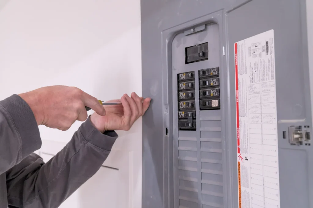 a electrician performing electrical services in minneapolis, mn.